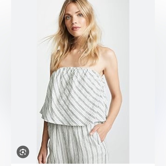 Joie Striped Strapless Jumpsuit - Picture 5 of 6